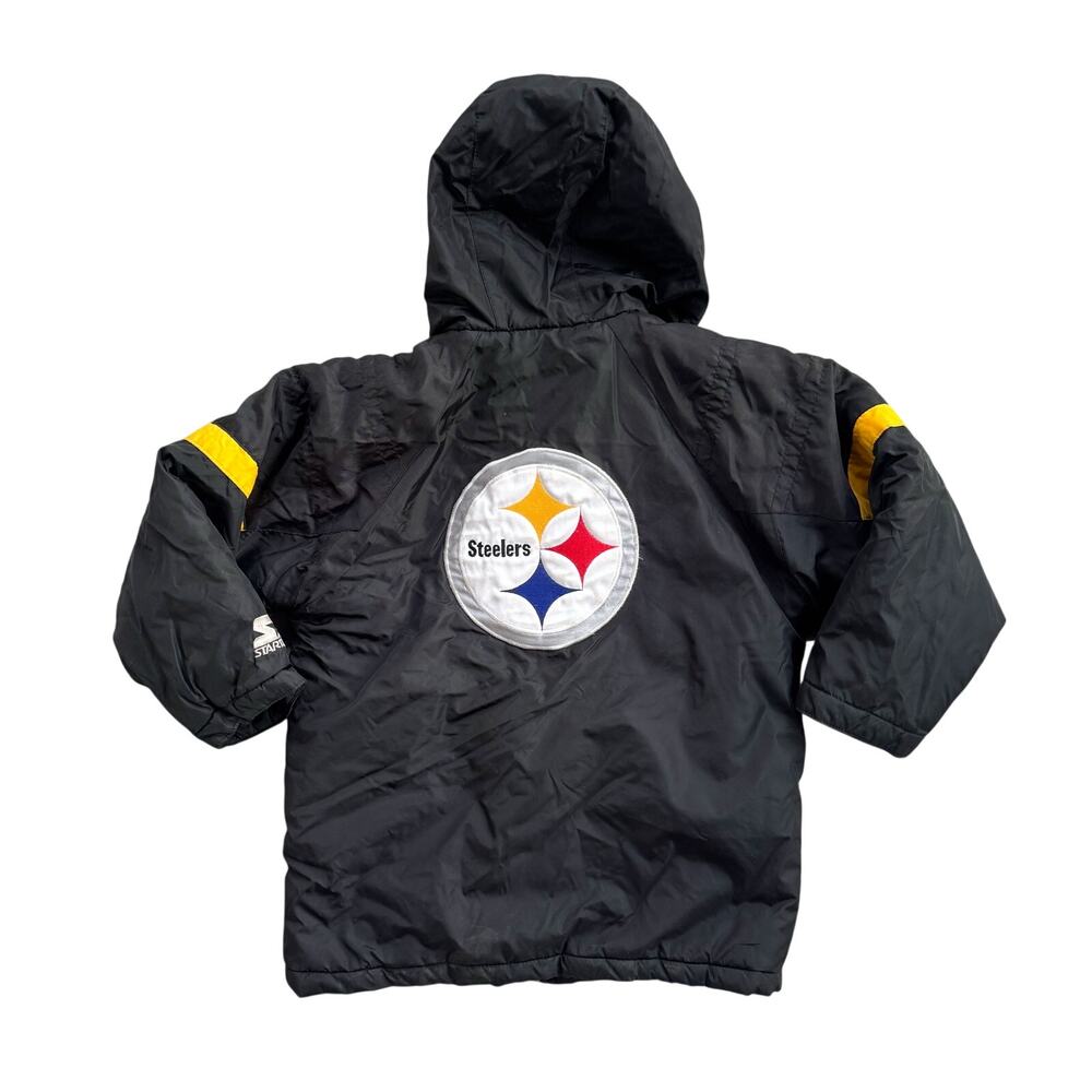 Vtg 90s Youth NFL Pro Line Pittsburgh Steelers Puffer Coat Size Large